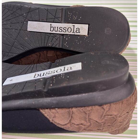 Bussola CELESTE Women's Textured Brown Black Leather Slip On Shoes EU Size 38 - Picture 9 of 9